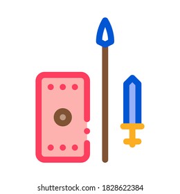 gladiator fights icon vector. gladiator fights sign. color symbol illustration