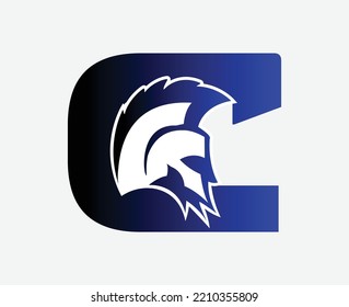 Gladiator Fitness Vector Logo Design With Letter C, Gym and Fitness icon.