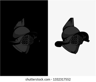 Gladiator Helmet. The bravery warrior of war - Vector
