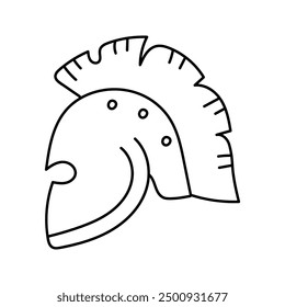 Gladiator Helmet Doodle. Vector illustration isolated on background.