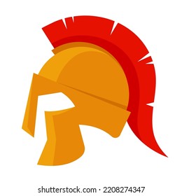 gladiator helmet flat vector illustration logo icon clipart
