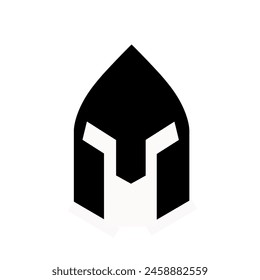 Gladiator helmet icon Spartan warrior helmet symbol isolated on white background.