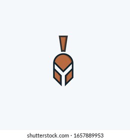 Gladiator helmet logo design template vector