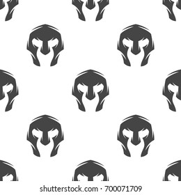 Gladiator helmet seamless pattern. Vector illustration for backgrounds