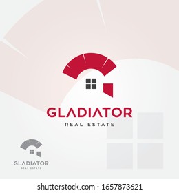 Gladiator helmet style house logo