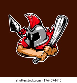 Gladiator holding baseball bat for your design need