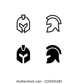 Gladiator Icon Logo Vector Symbol. Helmet Icon