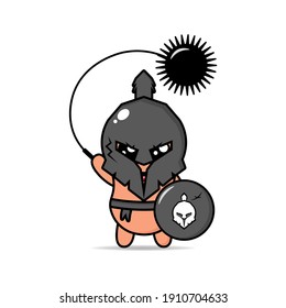 gladiator illustration design mascot kawaii 