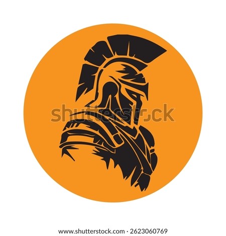 Gladiator Logo Design, Icon and Graphics on orange background