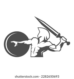 Gladiator logo icon design illustration