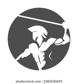 Ilustración de diseño del icono del logotipo del gladiador