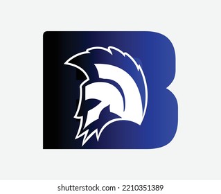 gladiator logo with letter B, gym and fitness icon.