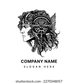 gladiator logo portrays a powerful and fierce warrior in traditional Roman attire, representing strength, bravery, and competitiveness