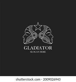 Gladiator Logo Template Design Vector, Emblem, Design Concept, Creative Symbol or Icon