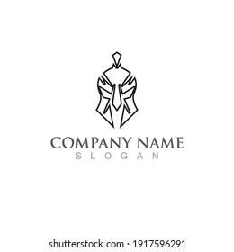 Gladiator mask or helmet logo and symbol vector