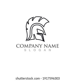 Gladiator mask or helmet logo and symbol vector