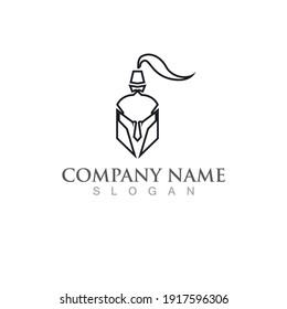 Gladiatorenmaske oder Helmlogo und Symbol