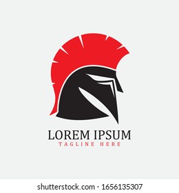 Gladiator mask , Spartan helmet logo template vector icon design