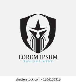 Gladiator mask , Spartan helmet logo template vector icon design