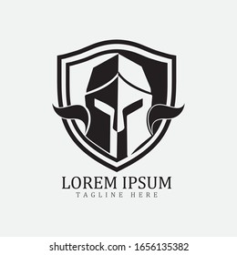 Gladiator mask , Spartan helmet logo template vector icon design