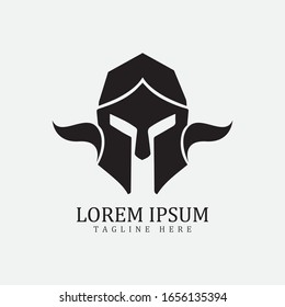 Gladiator mask , Spartan helmet logo template vector icon design