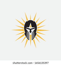 Gladiator mask , Spartan helmet logo template vector icon design