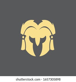 Gladiator mask , Spartan helmet logo template vector icon design