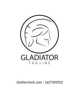 Gladiator mask , Spartan helmet logo template vector icon design