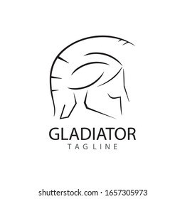 Gladiator mask , Spartan helmet logo template vector icon design