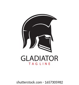 Gladiator mask , Spartan helmet logo template vector icon design