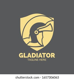 Gladiator mask , Spartan helmet logo template vector icon design