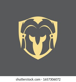 Gladiator mask , Spartan helmet logo template vector icon design