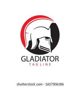 Gladiator mask , Spartan helmet logo template vector icon design