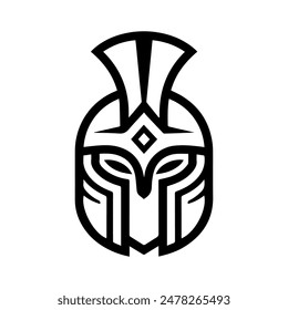 Gladiator power logo or modern line icon. Vector line art and icon design with bold outline. Black and white Pixel Perfect minimalistic symbol isolate white background. Creative logotype
