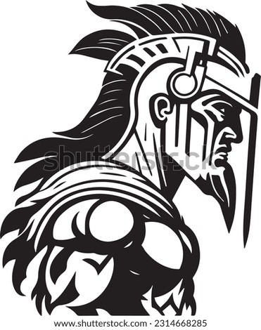 Gladiator roman soldier icon, vector knight warrior. Roman spartacus symbol.