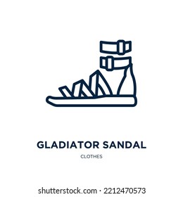 gladiator sandal icon from clothes collection. Thin linear gladiator sandal, footwear, sandal outline icon isolated on white background. Line vector gladiator sandal sign, symbol for web and mobile