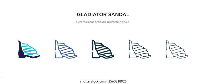 gladiator sandal icon in different style vector illustration. two colored and black gladiator sandal vector icons designed in filled, outline, line and stroke style can be used for web, mobile, ui