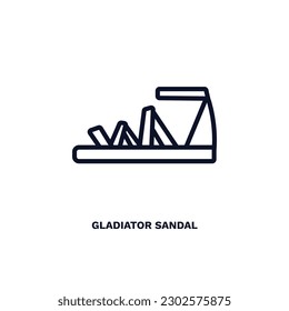 gladiator sandal icon. Thin line gladiator sandal icon from clothes and outfit collection. Outline vector isolated on white background. Editable gladiator sandal symbol can be used web and mobile