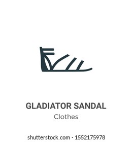 Gladiator sandal vector icon on white background. Flat vector gladiator sandal icon symbol sign from modern clothes collection for mobile concept and web apps design.