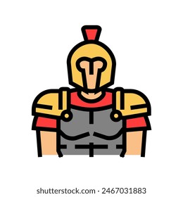 gladiator soldier roman greek color icon vector. gladiator soldier roman greek sign. isolated symbol illustration