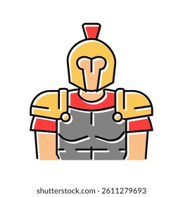 gladiator soldier roman greek color icon vector. gladiator soldier roman greek sign. isolated symbol illustration