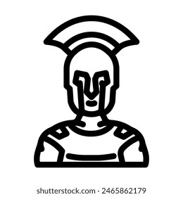 gladiator soldier roman greek line icon vector. gladiator soldier roman greek sign. isolated contour symbol black illustration