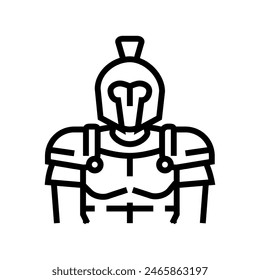 gladiator soldier roman greek line icon vector. gladiator soldier roman greek sign. isolated contour symbol black illustration