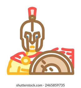 gladiator sparta warrior color icon vector. gladiator sparta warrior sign. isolated symbol illustration