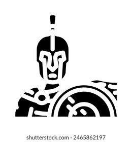 gladiator sparta warrior glyph icon vector. gladiator sparta warrior sign. isolated symbol illustration