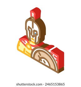 gladiator sparta warrior isometric icon vector. gladiator sparta warrior sign. isolated symbol illustration
