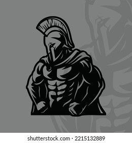 Gladiator or Spartan Bodybuilding Fitness Logo Silhouette