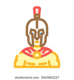 gladiator spartan roman greek color icon vector. gladiator spartan roman greek sign. isolated symbol illustration