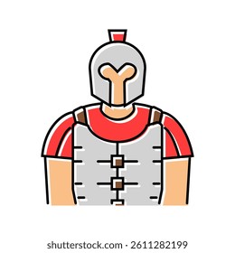 gladiator spartan roman greek color icon vector. gladiator spartan roman greek sign. isolated symbol illustration