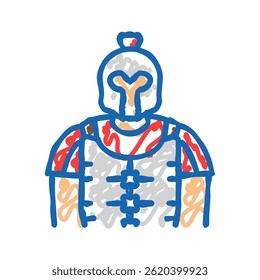 gladiator spartan roman greek doodle icon sketch vector. gladiator spartan roman greek sign. isolated symbol illustration